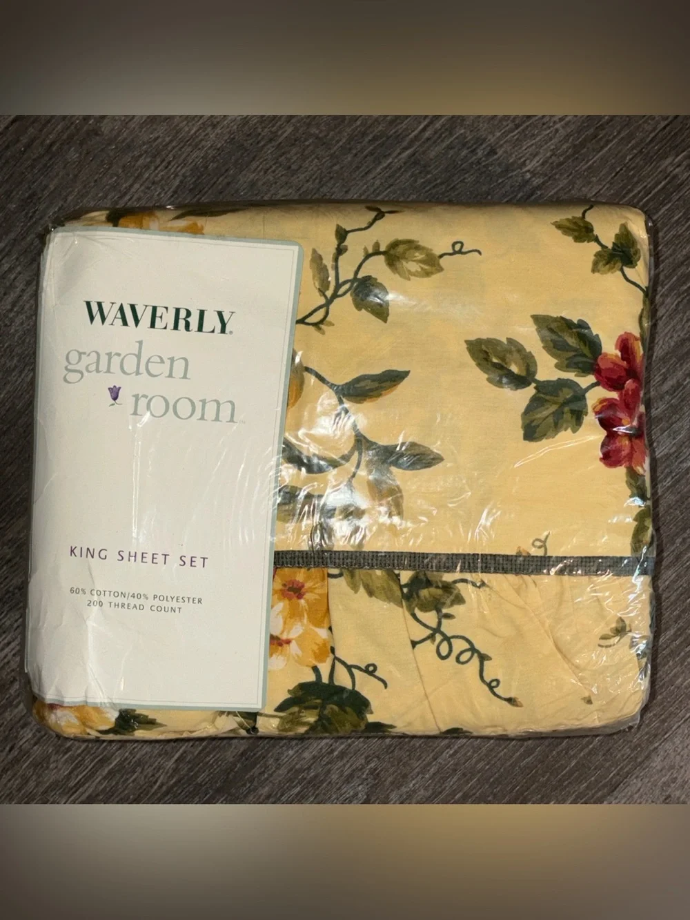 4 Pc VTG Waverly Garden Room Floral Manor King Sheet Set Ruffle USA Luxury NEW